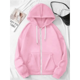 Women's Koi Fish & for Lotus Zip-Up Hoodie Jacket - Dark Green/Red Accents, Front Pockets, Machine Washable Zippered Hooded Sweatshirt for Fall/Winter Casual & Formal Outfits, Winter Wear, Artistic Design, Soft Material, Trend Followers