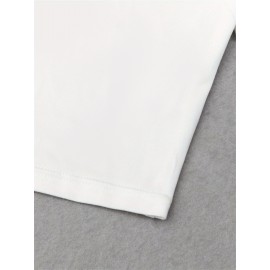 Women'S Slim Fit Bow Print Crop Top T-Shirt - Short Sleeve Crew Neck Casual Tee, Lightweight & Breathable for Spring/Summer Outfits, Machine Washable, Everyday Fashion, Everyday Tshirt | Bow Print Shirt | Glossy Texture