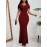 Women's Elegant Formal Evening gown - Rich Red Mermaid party dress, Bodycon fit long Formal Attire with Zipper Back, Machine Washable Wedding & Gala Outfit for Women, Event Attire, Structured Silhouette