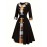 Patchwork Checkered Faux Two-Piece Vintage Dress